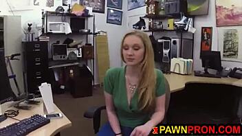 adorable girl blackmailed into slutty pawnshop group fucking