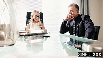 Juicy Milf Deepthroats Huge Cock Doggystyle Office Affair