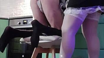 milf fucks dating guy in maid costume
