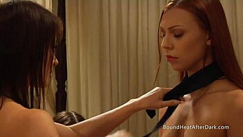 busty slave masturbates hard for madame's lesbian pleasure?