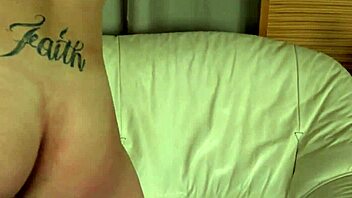 High-heeled tgirl strokes cock in solo masturbation clip