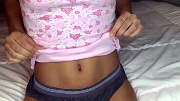 tiny 18+ shy girl flashes puffy pussy and small tits 😘