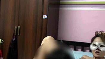 Big tits mature bends for young stud's rough fridge fuck