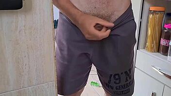 i was in the kitchen when he saw me and things got athletic