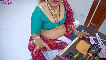 indian curvy babe's hairy tight pussy hammered during measurement