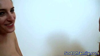 busty milf tests huge cock deepthroat before teen threeway