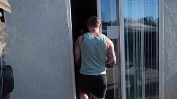 Hot Gardener Pounds Two Big Booty Sluts in Rough MFF Threesome