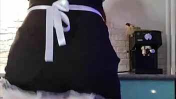 milf fucks dating guy in maid costume