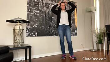 Clara dee plays chastity guessing joi with fingers deep inside