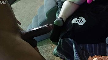 hot redhead craves rough black monster cock stretching her hairy pussy