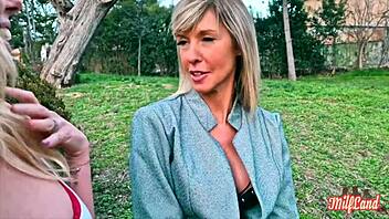 emmy and kyara's big tits get pounded by huge cock