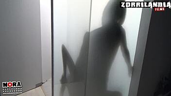 Blonde Takes Steamy Shower In Trailer
