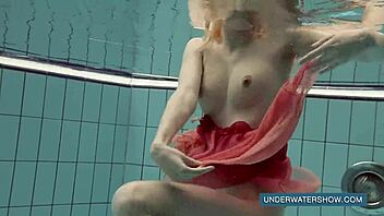 i slip into red dress feeling pool water tease my curves