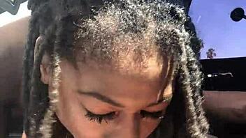 HAZEL GRACE DEEPTHROATS BIG BLACK COCK IN CAR FOR STRANGER!