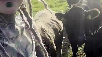 hippy country girl with tattoos chats naughty about her blackwork bodysuit