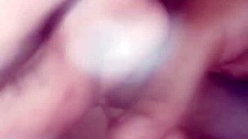 latina neighbor sucks homemade thick cock after netflix close-up cum