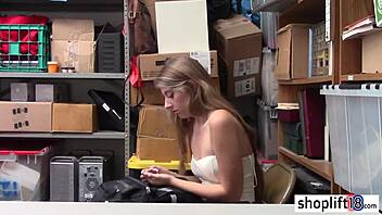 Petite brunette teen caught fucked hard by cop