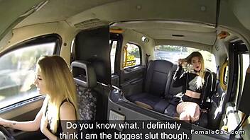 fishnet lesbians, ready to lick in the fake taxi?