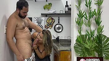agatha takes massive cock pounding in kitchen 🍆🔥😈