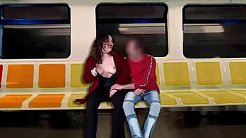 watch me stroke stranger's cock on train while hubby films my slutty public handjob