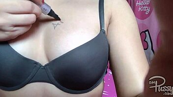 Why does this filipina teen write on her naked body so teasingly?