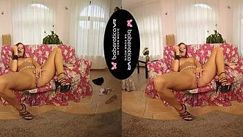 Jenifer Jane's Shaved Pussy Dildo Masturbation VR Solo