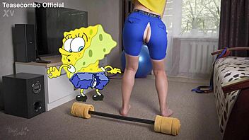 ripping my tight shorts in spongebob gym parody tease