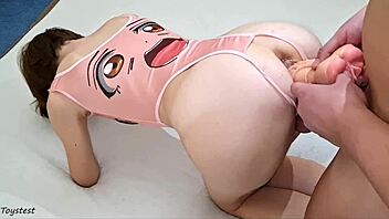 kinky double penetration dick in fleshlight and petite wife pussy