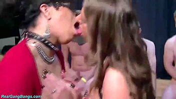 German milfs with huge natural tits gangbanged roughly together
