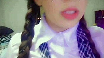 oh god, shy pigtail student masturbates horny on webcam first time!