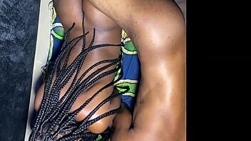 Feel nixie's perfect curves bounce on that muscular ebony bodybuilder cock