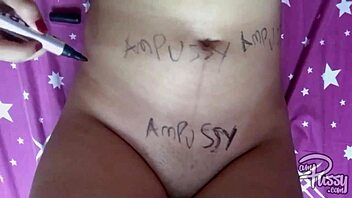 Why does this filipina teen write on her naked body so teasingly?