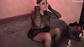 behind the scenes of intense pegging shoot with curvy tattooed beauty