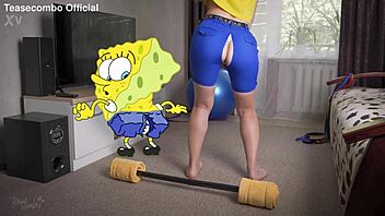 ripping my tight shorts in spongebob gym parody tease