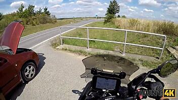 hunt4k bike ride turns into outdoor deepthroat n wild sex