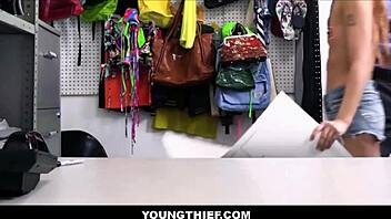 Hey skinny teen shoplifter, strip for guard's cock or face police?