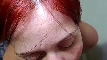 brazilian redhead milf camgirl deepthroats huge cock facial cumshot queen 👑🍆💦