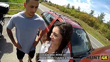 hunt4k bike ride turns into outdoor deepthroat n wild sex