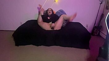 Thick goth pawg slams huge bbc dildo wild!