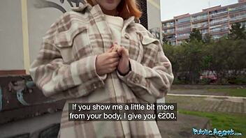 picked up russian redhead for public fun