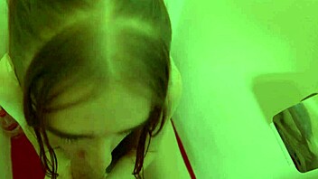 girl gives toilet blowjob then gets peed on