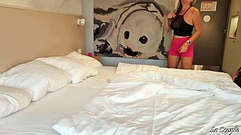 Tattooed Milf Joins Wife For Gym FFM Threesome Creampie Ride