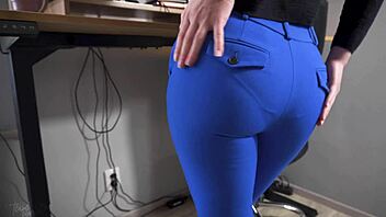 office secretary's panty tease drives me wild with desire