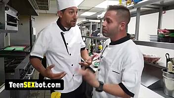 I'm cute waitress fucked hard by staff