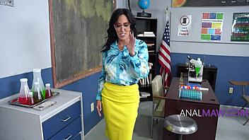 abi james, blackmailed teacher ready for classroom anal?