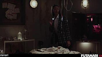 i'm the tranny ghost fucking ebony babe lia lin with futa cumshots
