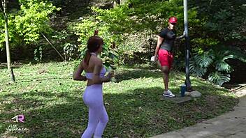 Petite Athenea Rose fucks stranger bbc in park roughly