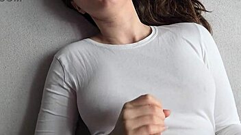 pov handjob from girlfriend ends in hot cumshot