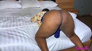 African student pounds chubby ebony teacher's fat ass at home