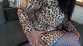 Milfycalla face fucked and cummed on glossy jacket